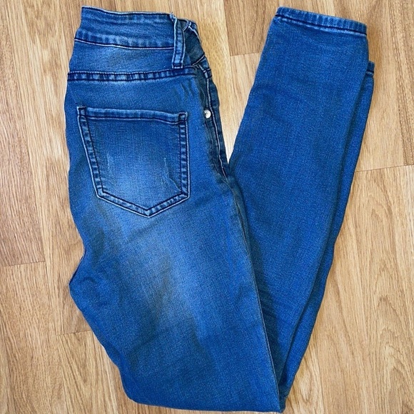HH JEANS LOS ANGELES stretch 5 button high rise skinny jeans in women’s size 0 - Picture 7 of 10